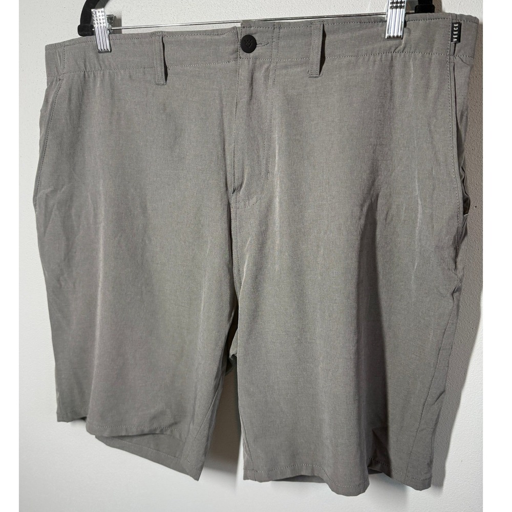 Veece Mens Shorts 38 Gray Golf Active Performance Flat Front Activewear Sporty